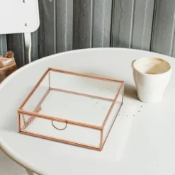 Glazen Bewaardoosje Rosegoud