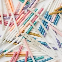 Glitter Kaarsen Dipped Goud (16St) Meri Meri