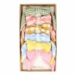 Haarstrikjes Gingham (6St) Meri Meri