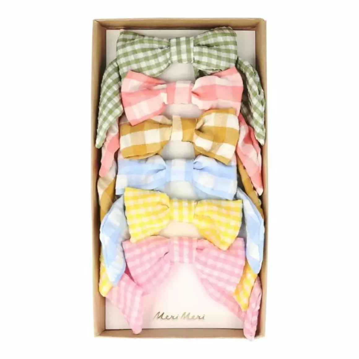 Haarstrikjes Gingham (6St) Meri Meri