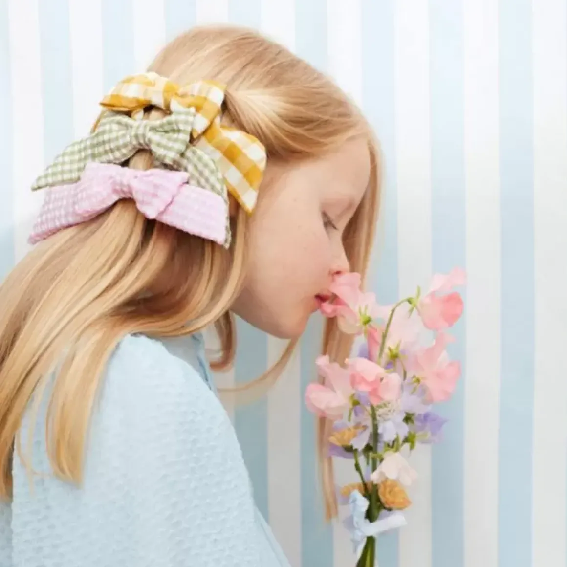 Haarstrikjes Gingham (6St) Meri Meri