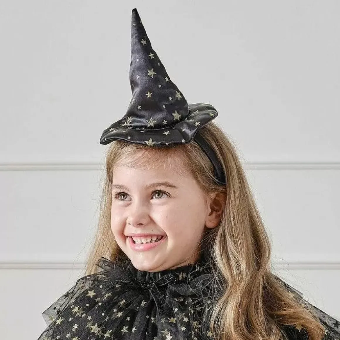 Halloween Heksencape Zwart/Goud Ginger Ray