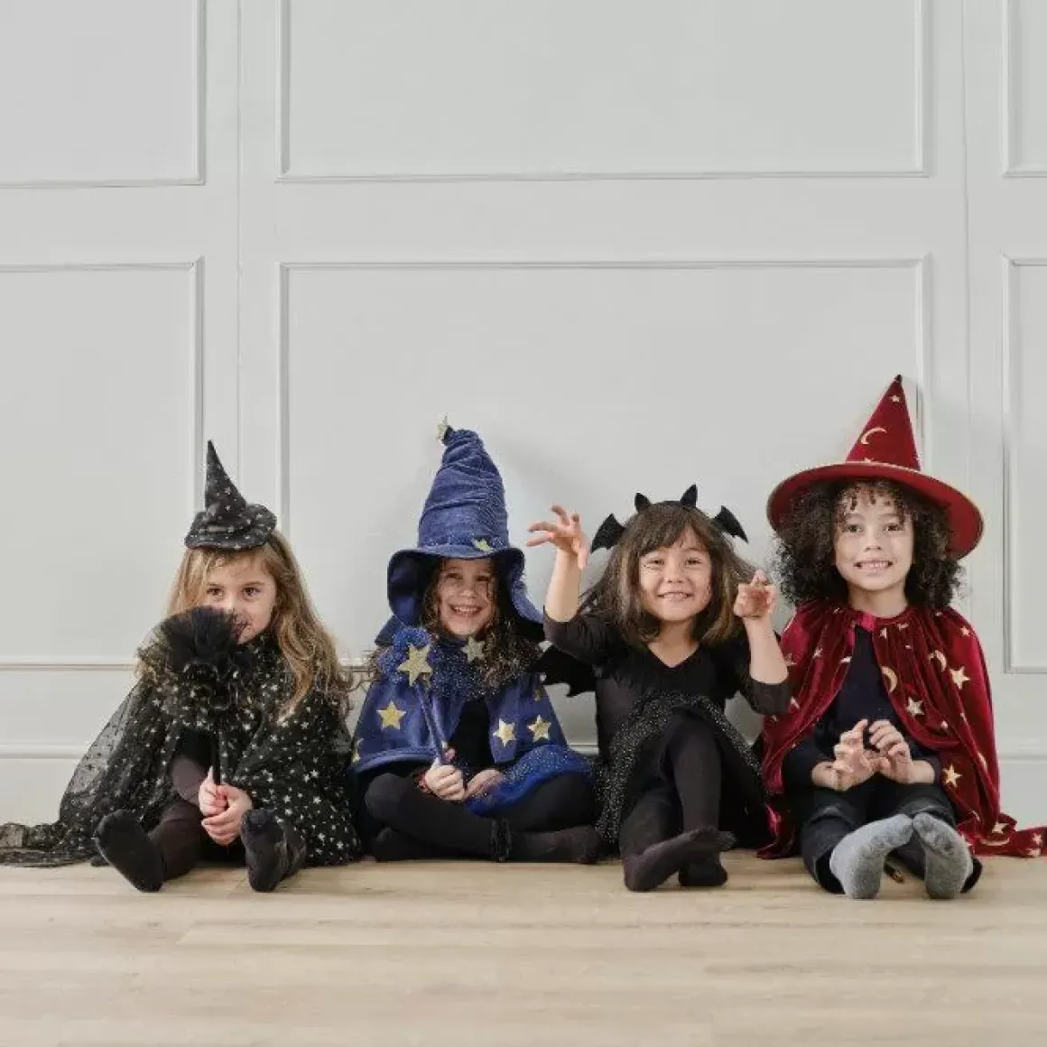 Halloween Heksencape Zwart/Goud Ginger Ray