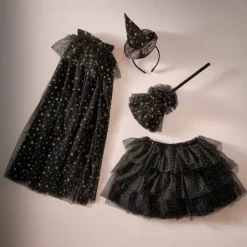 Halloween Heksencape Zwart/Goud Ginger Ray