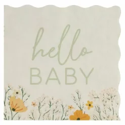 Hello Baby Servetten | Ginger Ray - Bloemrijk & Sfeervol