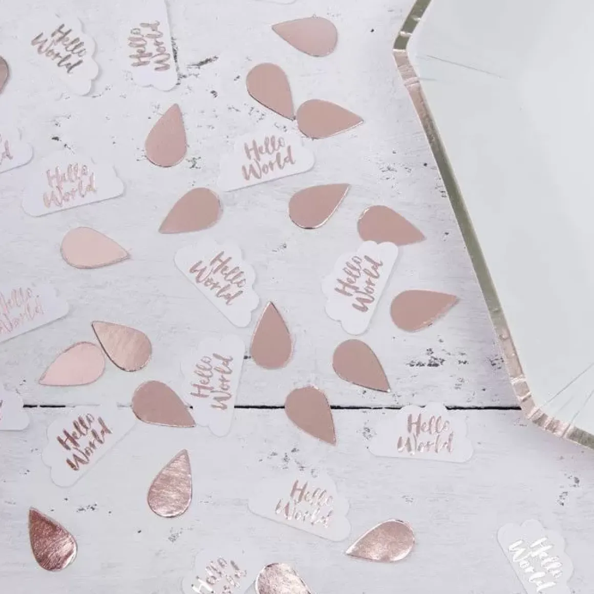 Hello World Tafelconfetti Rosegoud Ginger Ray