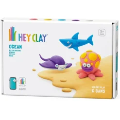 Hey Clay Boetseerklei Ocean Shark, Octopus, Stingray (6St)