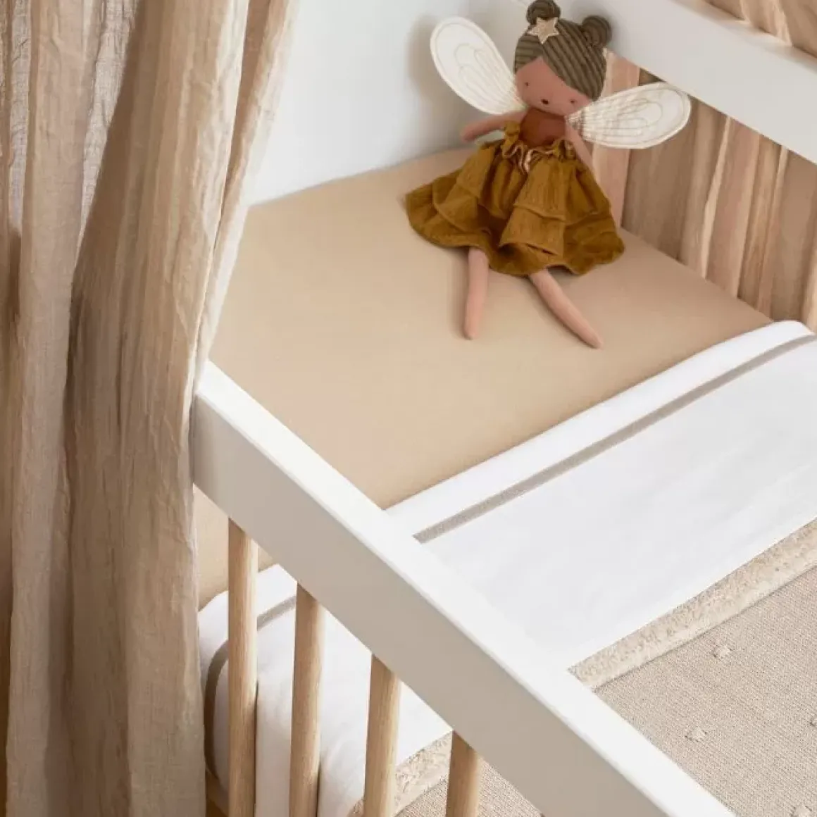 Hoeslaken Ledikant Jersey Zand (60X120Cm) Meyco