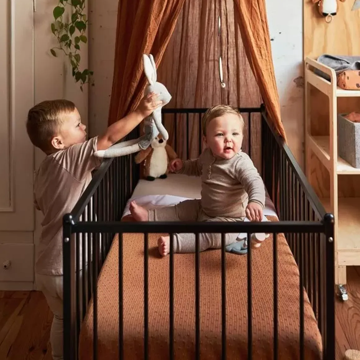 Hoeslaken Ledikant Jersey Nougat Jollein