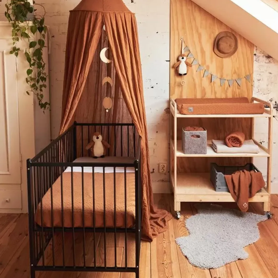 Hoeslaken Ledikant Jersey Nougat Jollein