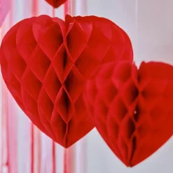 Honeycomb Hart Rood (5St) Be Mine Ginger Ray