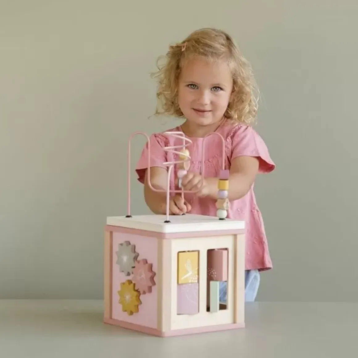 Houten Activiteitenkubus Flowers Little Dutch