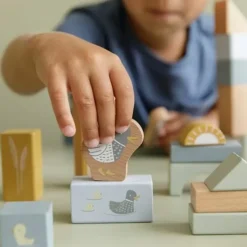 Houten Bouwblokken Blauw Little Dutch