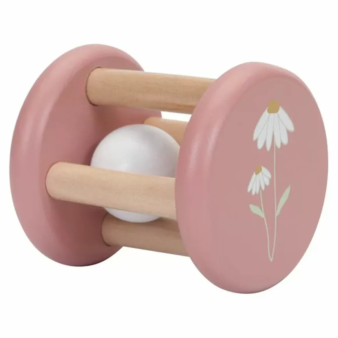 Houten Rammelaar Roller Flowers Little Dutch