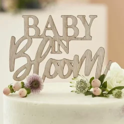 Houten Taarttopper Baby In Bloom Ginger Ray