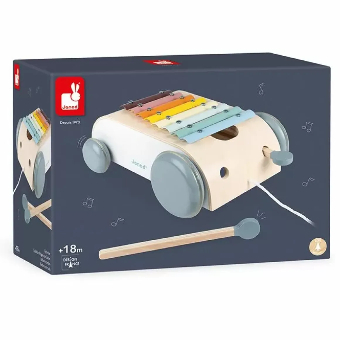 Houten Xylofoon Op Wielen Sweet Cocoon Janod