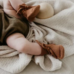 Hvid Slofjes Terracotta (0-9M)