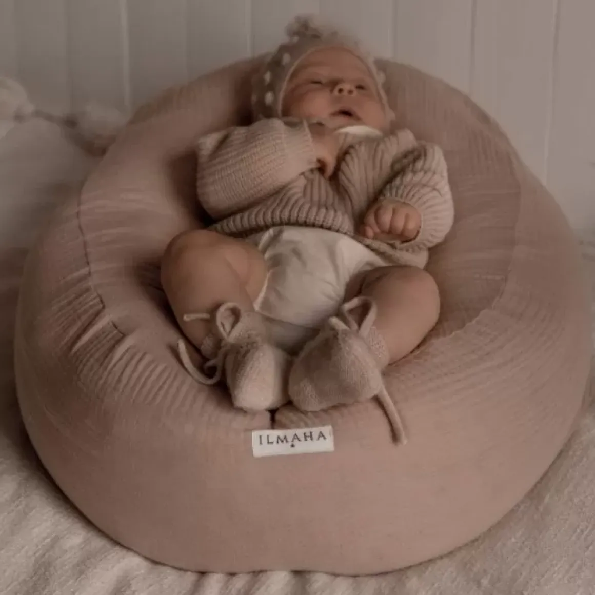 Hydrofiele Relaxhoes Voor Voedingskussen Taupe Ilmaha