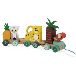 Janod Houten Trekfiguur Trein Tropen Express