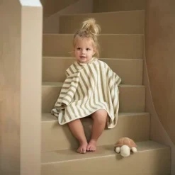 Jollein Badponcho Stripe Olive Green