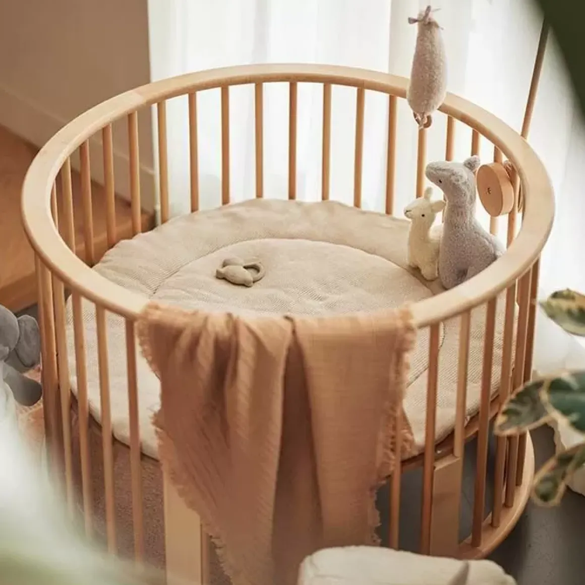 Jollein Boxkleed Rond Basic Knit Nougat (95Cm)