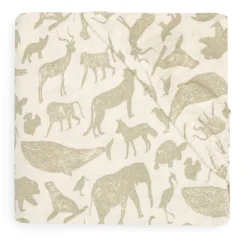 Jollein Hoeslaken Ledikant Jersey Animals Olive Green