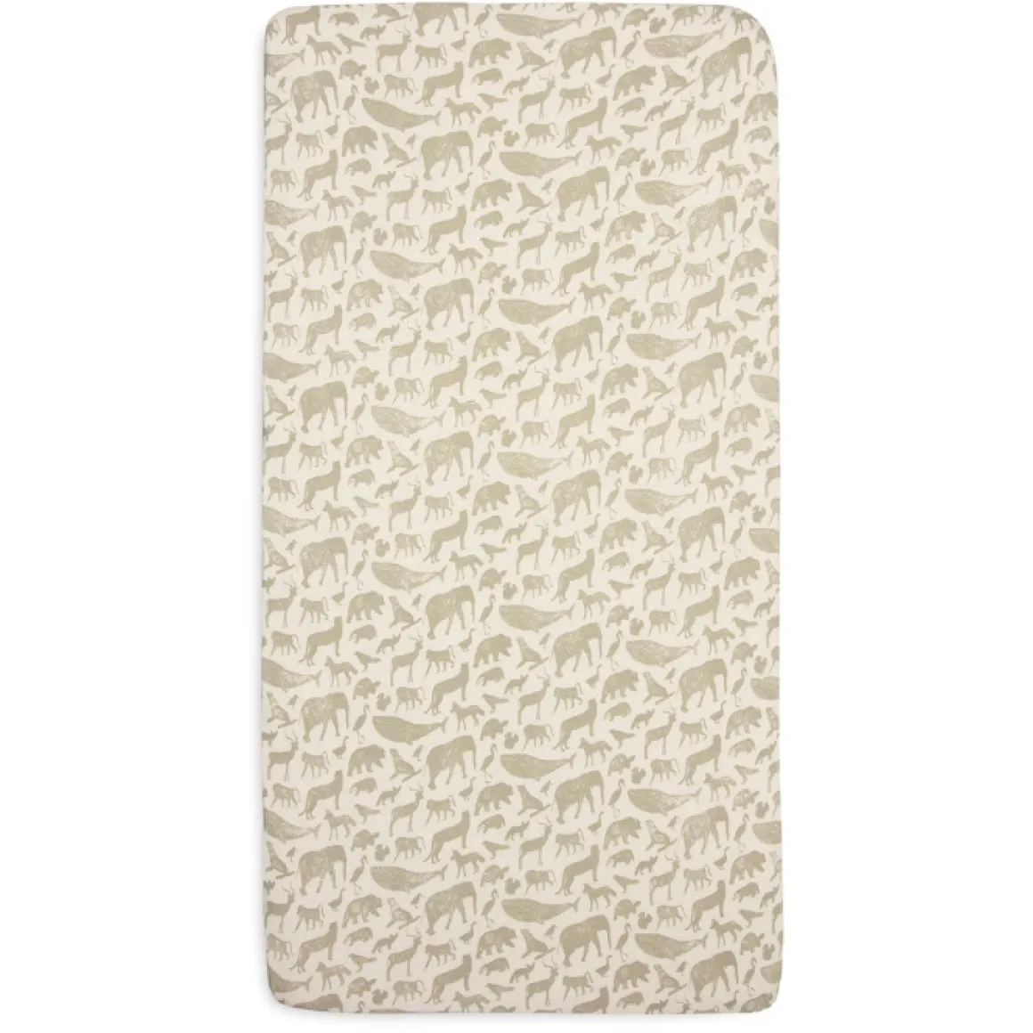 Jollein Hoeslaken Ledikant Jersey Animals Olive Green