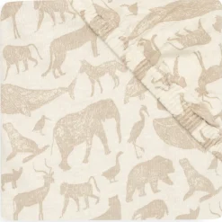 Jollein Hoeslaken Meegroeibed Jersey Animals Nougat 70X140Cm