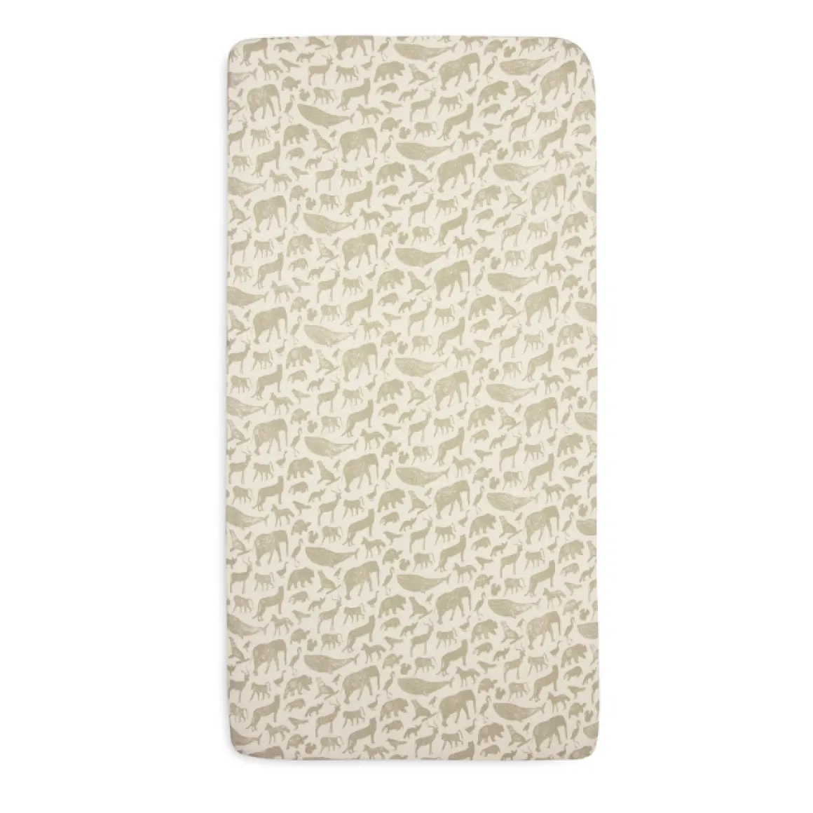 Jollein Hoeslaken Wieg Jersey Animals Olive Green 40X80Cm