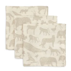 Jollein Hydrofiele Monddoekjes Animals Nougat (3St)