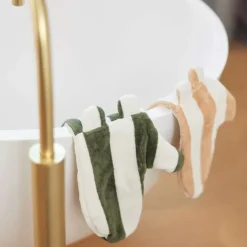 Jollein Lange Washand Stripe Terry Leaf Green