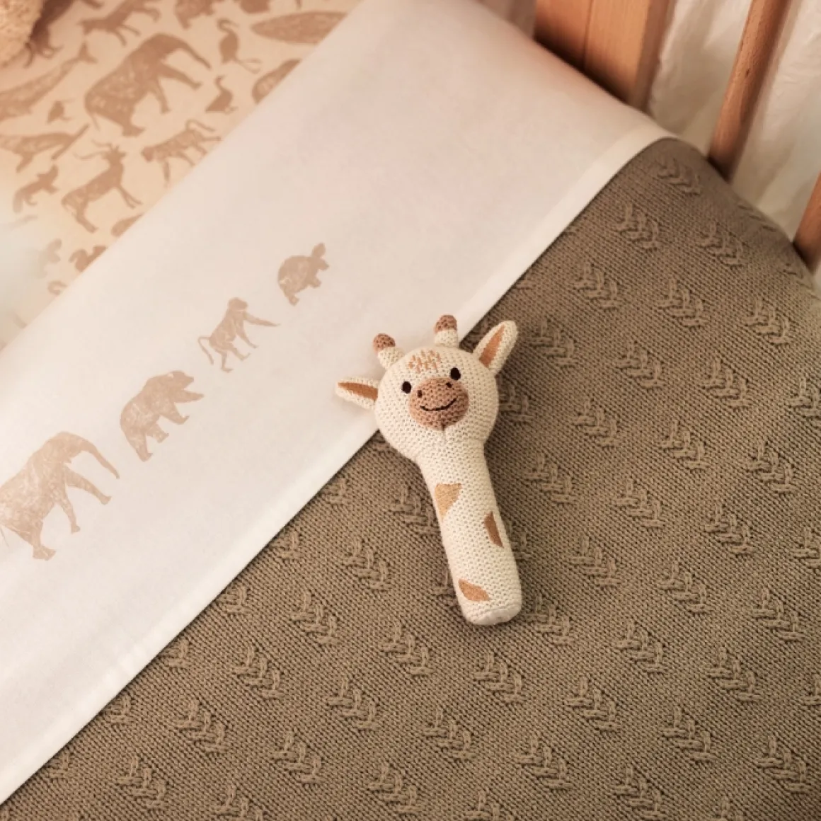 Jollein Ledikantdeken Grain Knit Olive Green 100X150Cm