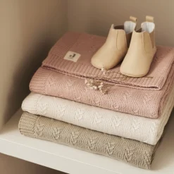 Jollein Ledikantdeken Grain Knit Wild Rose 100X150Cm