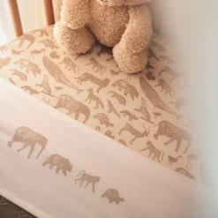 Jollein Ledikantlaken Animals Nougat 120X150Cm