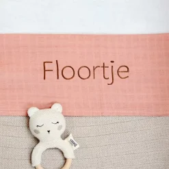 Jollein Ledikantlaken Hydrofiel Roze Met Naam