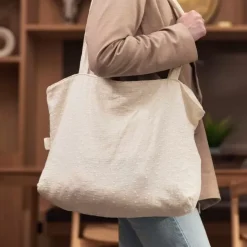 Jollein Shopper Embroidery Ivory