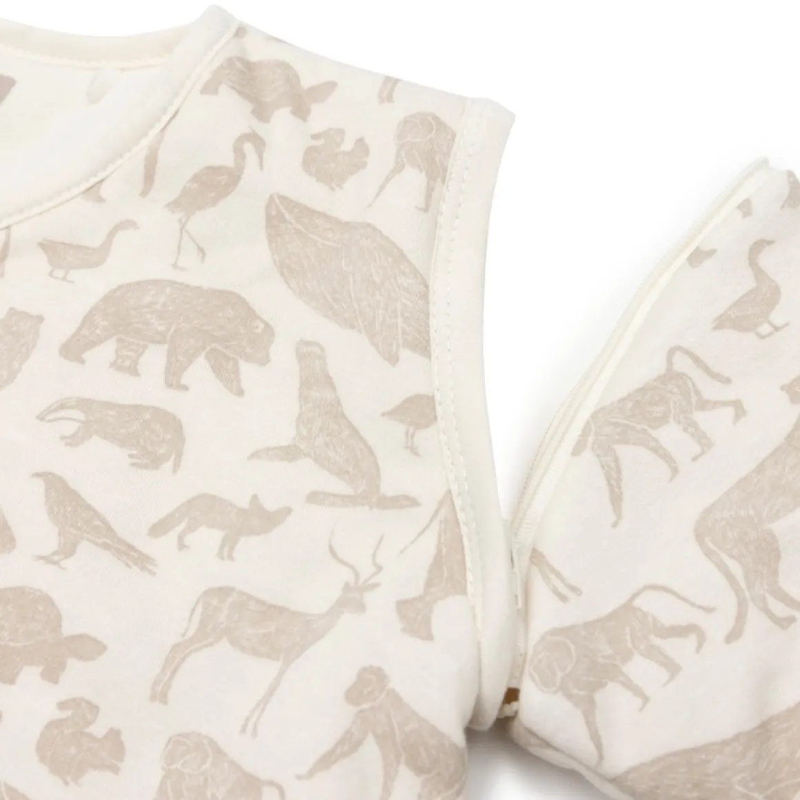 Jollein Slaapzak Afritsbare Mouwen Animals Nougat