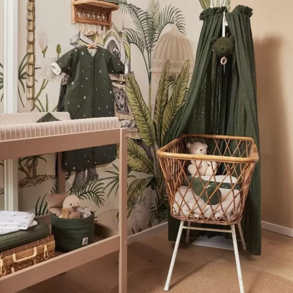 Jollein Slaapzak Afritsbare Mouw Stargaze Leaf Green