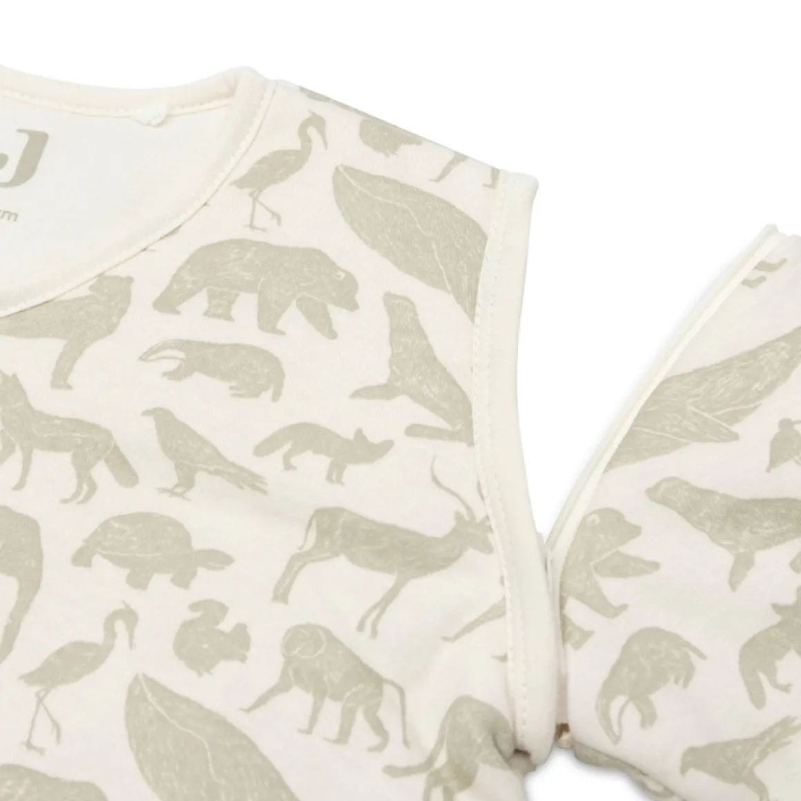 Jollein Slaapzak Afritsbare Mouwen Animals Olive Green