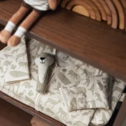 Jollein Slaapzak Afritsbare Mouwen Animals Olive Green