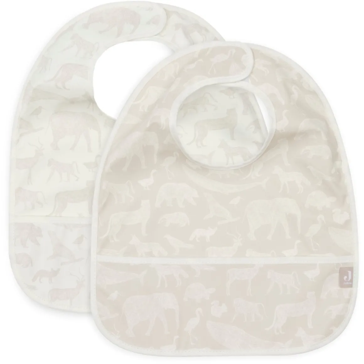 Jollein Waterproof Slabben Animals Nougat (2St)