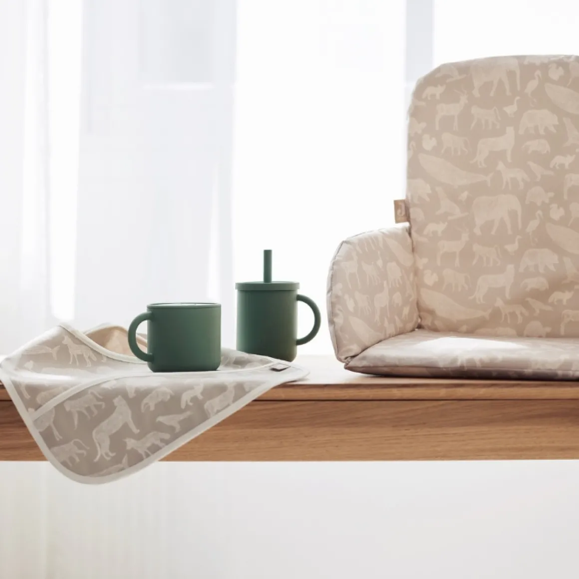 Jollein Waterproof Slabben Animals Nougat (2St)