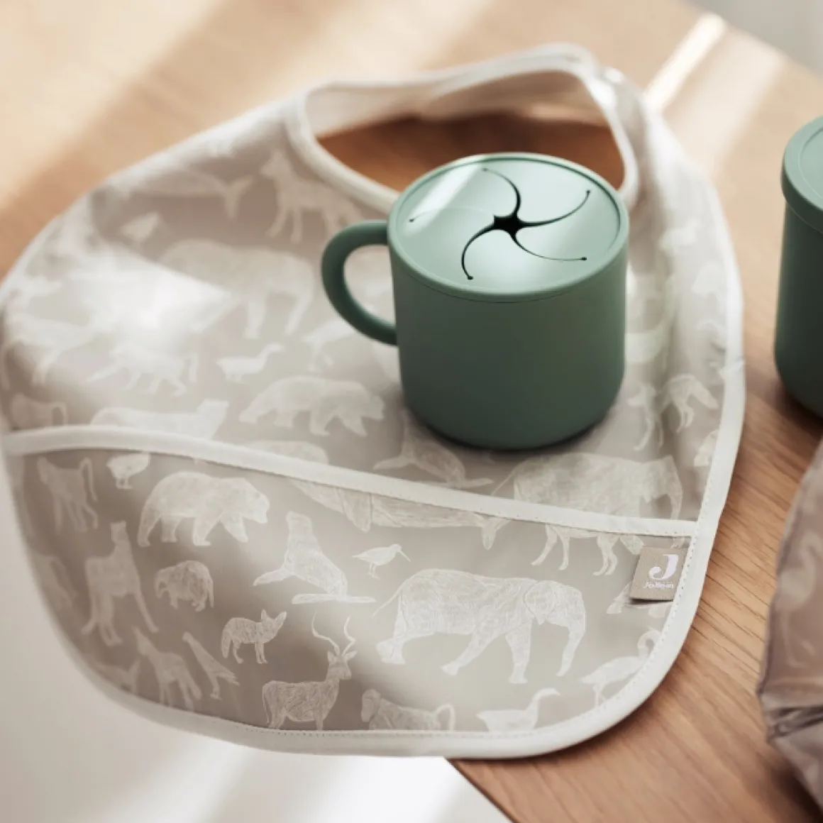 Jollein Waterproof Slabben Animals Nougat (2St)