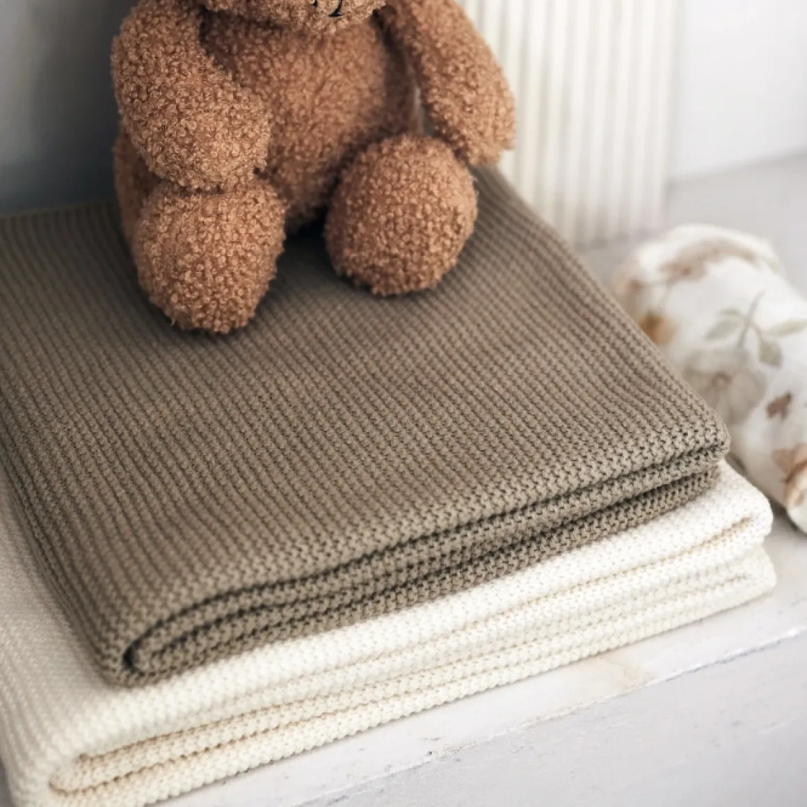 Jollein Wiegdeken Basic Knit Olive Green 75X100Cm