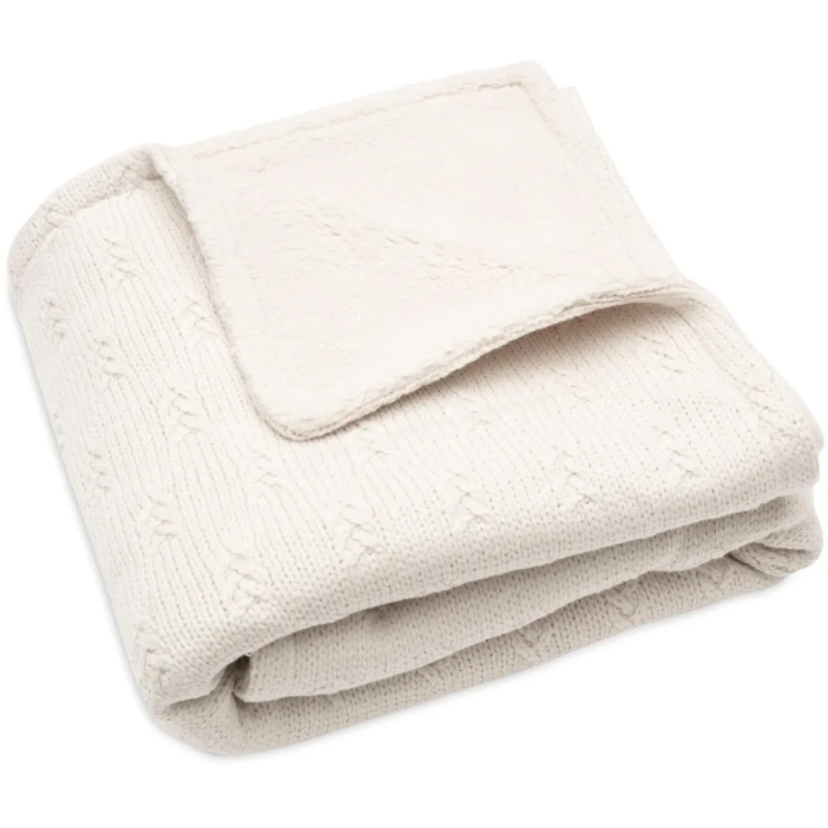 Jollein Wiegdeken Grain Knit Oatmeal/Velour 75X100Cm