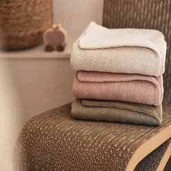 Jollein Wiegdeken Grain Knit Oatmeal/Velour 75X100Cm