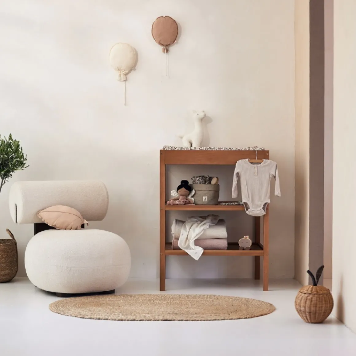 Jollein Wiegdeken Grain Knit Oatmeal/Velour 75X100Cm