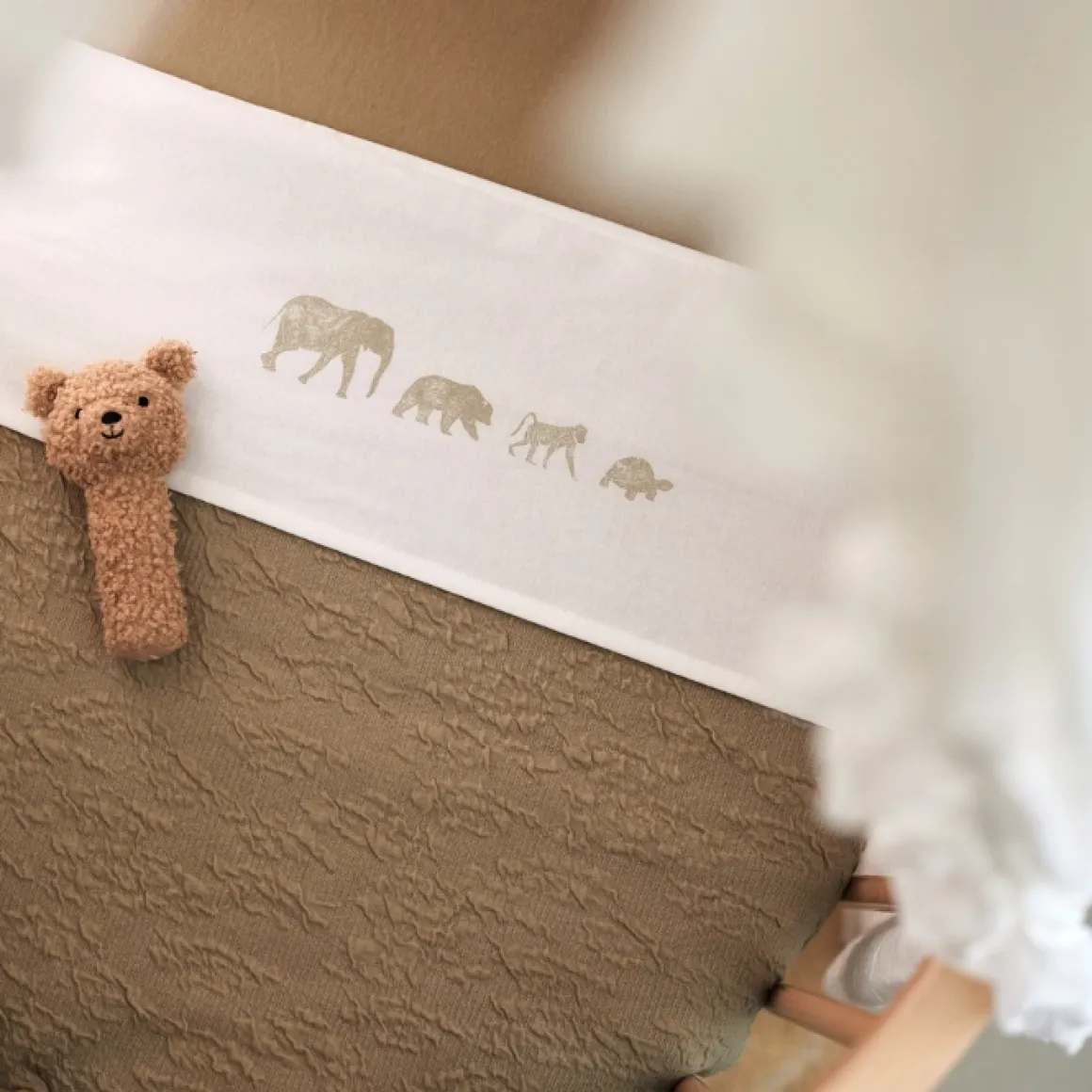 Jollein Wieglaken Animals Olive Green 75X100Cm