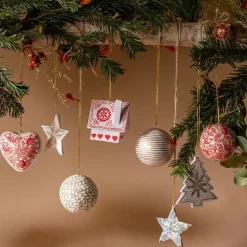 Kersthanger Houten Kerstboom White & Gold