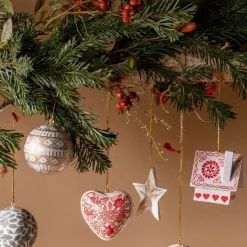 Kersthanger Houten Ster White & Gold